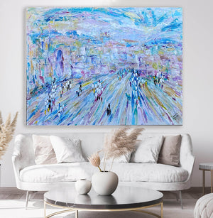 Nona Gold / Blue Kotel Giclee Print AHAVART