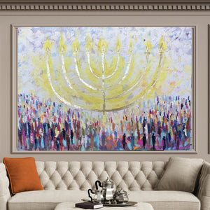 Anna Grabar / The Golden Menorah Giclee Print AHAVART 