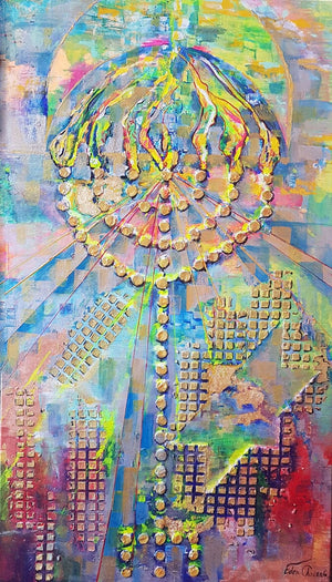 Chouraki Eden / Menorah C Original Painting AHAVART 