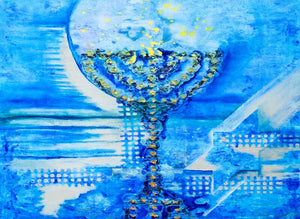 Eden Chouraki / Blue Menorah Giclee Print AHAVART 