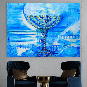 Eden Chouraki / Blue Menorah Giclee Print AHAVART 