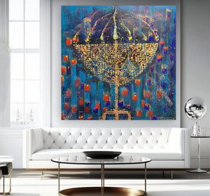 Eden Chouraki / Golden Menorah Giclee Print AHAVART 