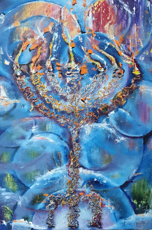 Eden Chouraki / Red Fire Menorah Giclee Print AHAVART 