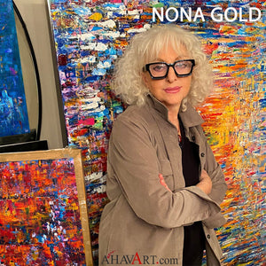 Gold Nona / Blue Kotel Original Painting AHAVART 