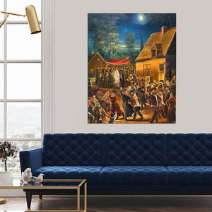 Levin Alex / '' Chuppah Celebration in Shtetl'' Original Painting AHAVART 
