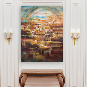 Raanan Yoram / '' Jerusalem Arch'' Original Painting AHAVART 