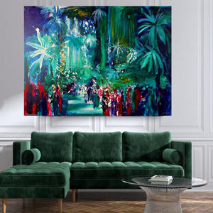 Raanan Yoram / '' New Red Sea Palms'' Original Painting AHAVART 