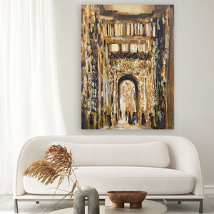 Raanan Yoram / '' Old City Gate'' Original Painting AHAVART 