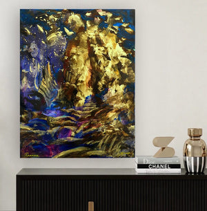 Raanan Yoram / '' Purim Discussion'' Original Painting AHAVART 