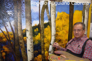 Canadian Forest / Original Painting / Rogelio Anguiano Cabrera Original Painting AHAVART 