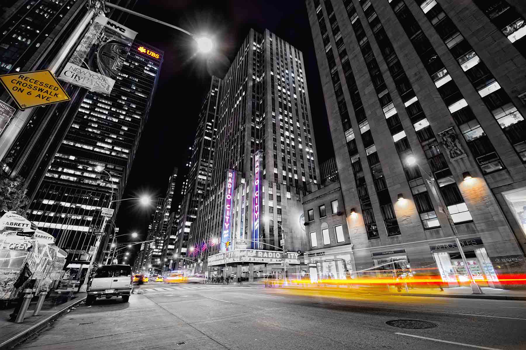Famous New York yellow taxi cabs in motion. USA Fine Art Photography AHAVART 