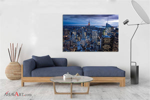 Manhattan skyline from above at the sundown - NYC Fine Art Photography AHAVART 