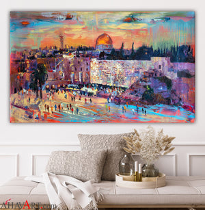 Sundown at the Kotel / Anna Zarnitsky Giclee Print AHAVART 