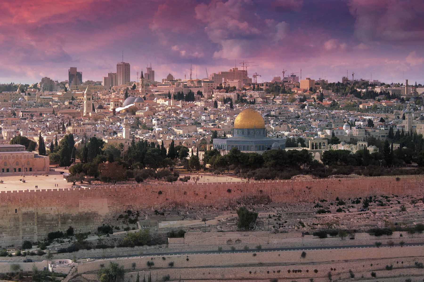 Sunset in Holy City - Jerusalem AHAVART 