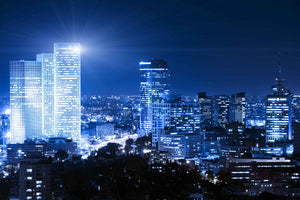 Tel-Aviv Skyline Night City - Israel Fine Art Photography AHAVART 